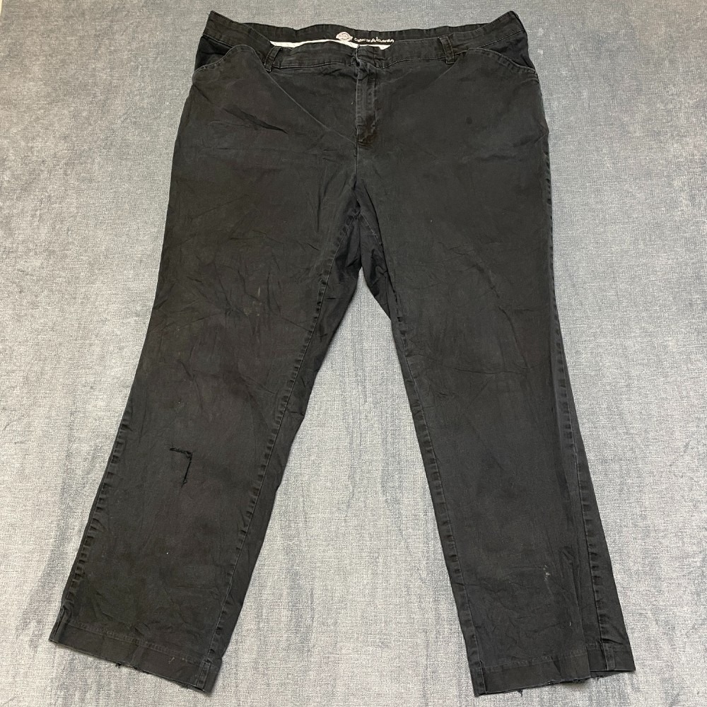 Dickies Crafted Chino Pants Womens 42x29 Black Dark Wash Straight Everyday Wear